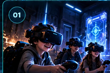 Дети играют в VR